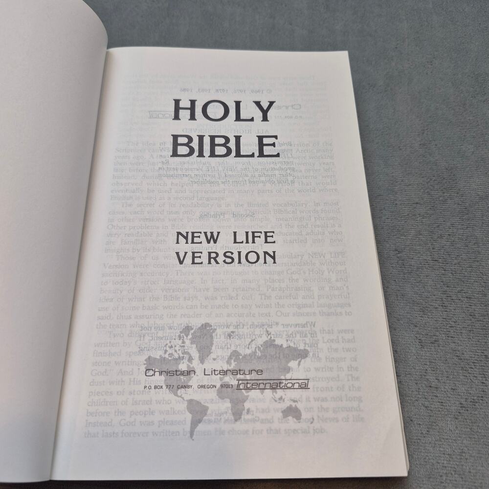 Holy Bible New Life Version Christian Literature Intl 1986 Fifth Printing Book - Picture 5 of 9